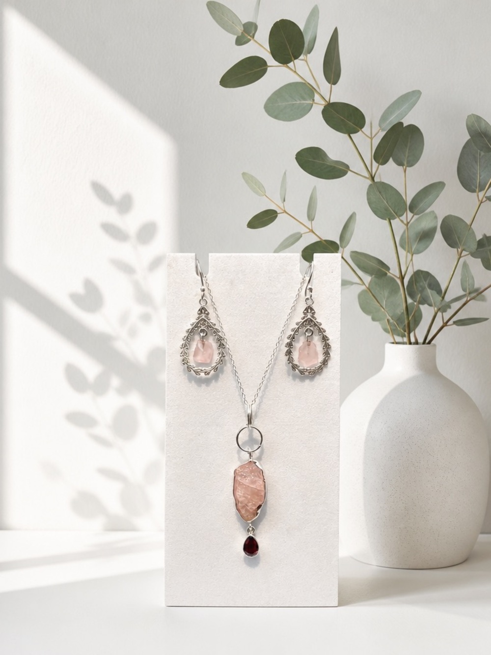 Morganite Necklace & Earring SET!